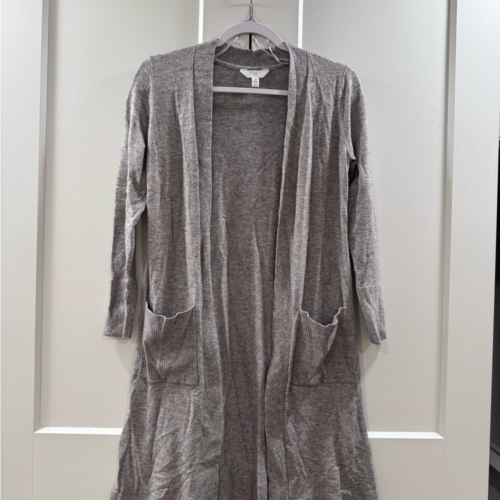 Time and Tru Heather Gray Open-Front Cardigan